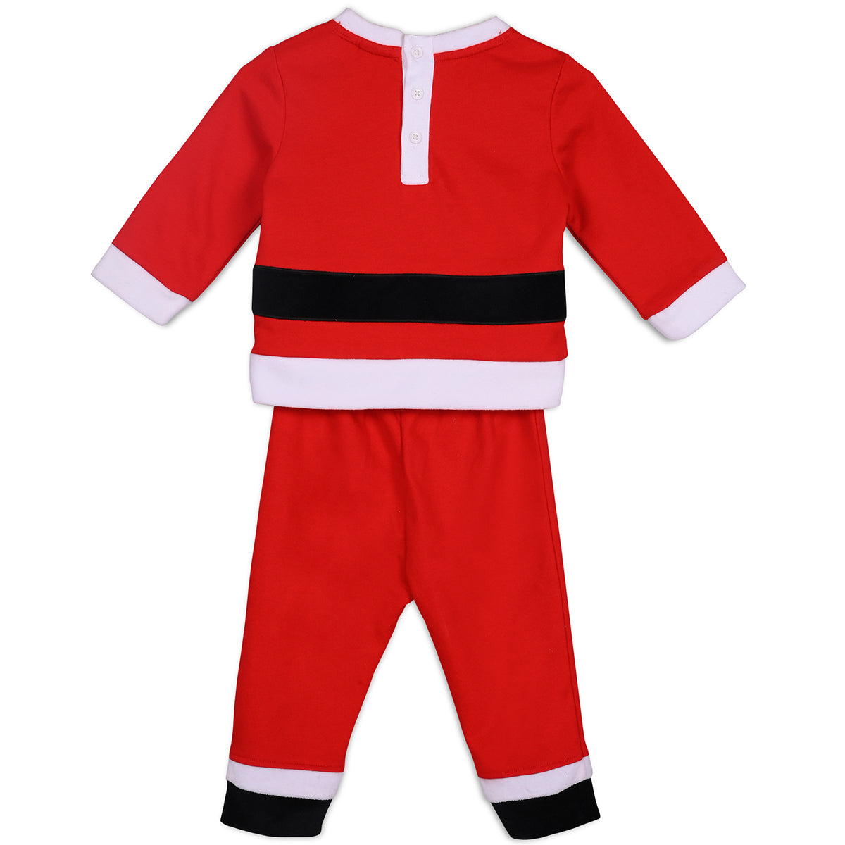 Boys Cotton Full Sleeve Solid Clothing Set - Black & Red