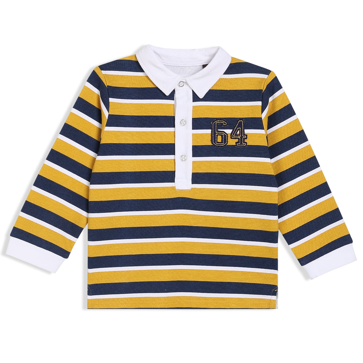 Baby Boys Polo T-Shirt, Denim Pant & Co-ord Set Outfit Bundle - Blue, Mustard & White