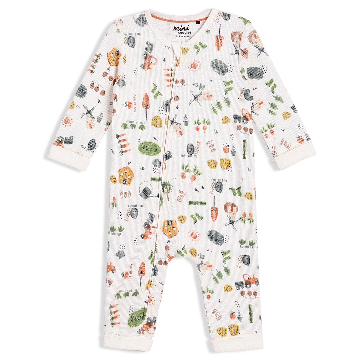 Boys White Round Neck Full Length Romper