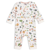 Boys White Round Neck Full Length Romper