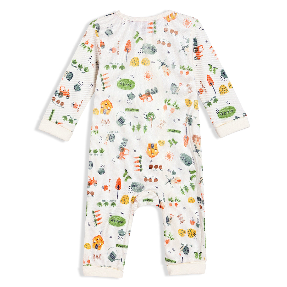 Boys White Round Neck Full Length Romper