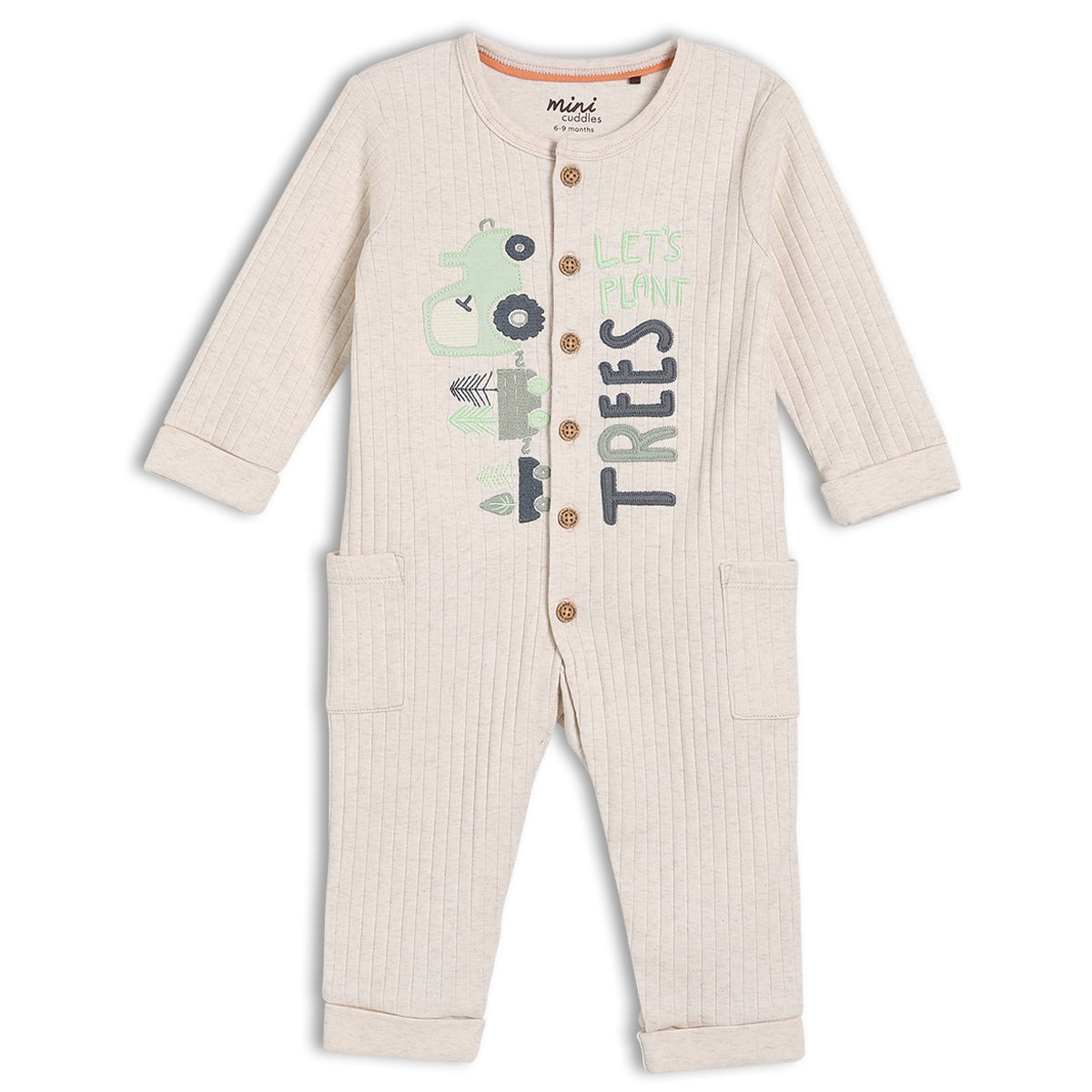 Baby Boys Romper & 2 Co-ord Sets Everyday Outfit Bundle - Beige, White & Green
