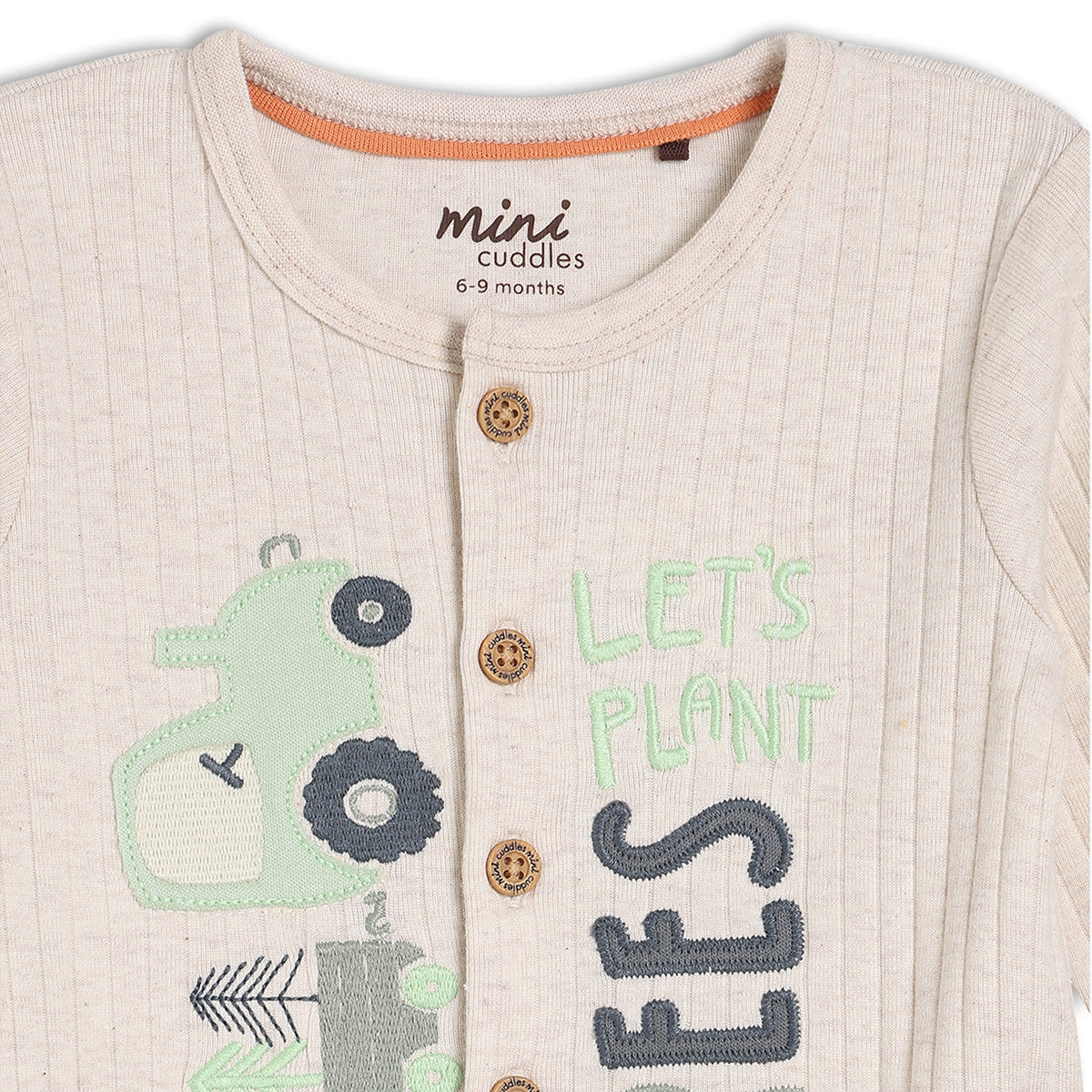Boys Marl Round Neck Full Length Romper