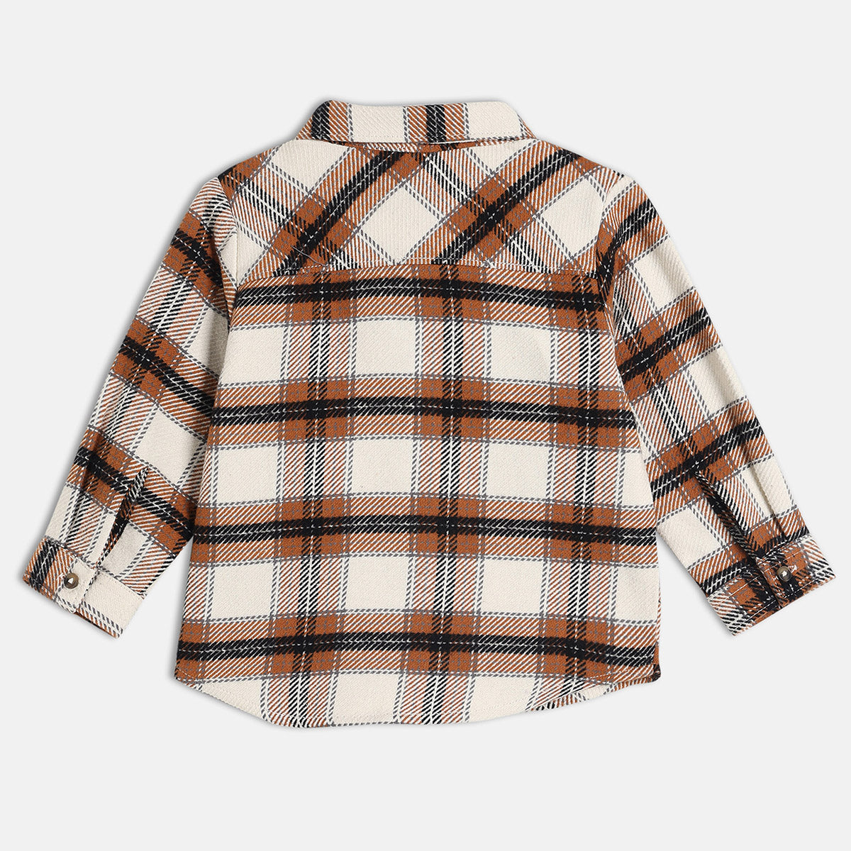 Boys Brown Collar Full Sleeve Shirt