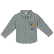 Boys Cotton Full Sleeves Solid Shirt - Grey