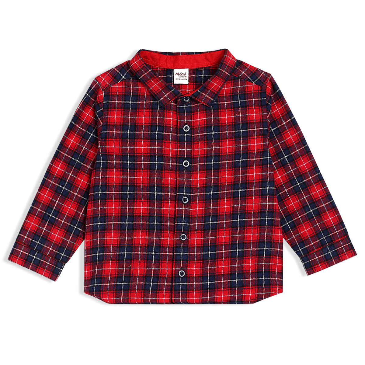 Boys Red Collar Full Sleeve Shirt