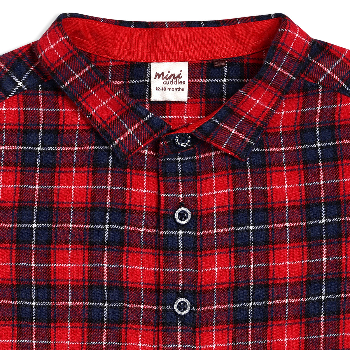 Boys Red Collar Full Sleeve Shirt