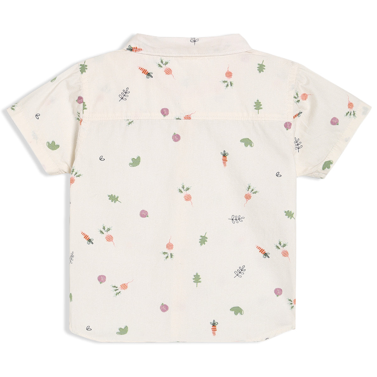 Boys Cream Collar Half Sleeve Shirt