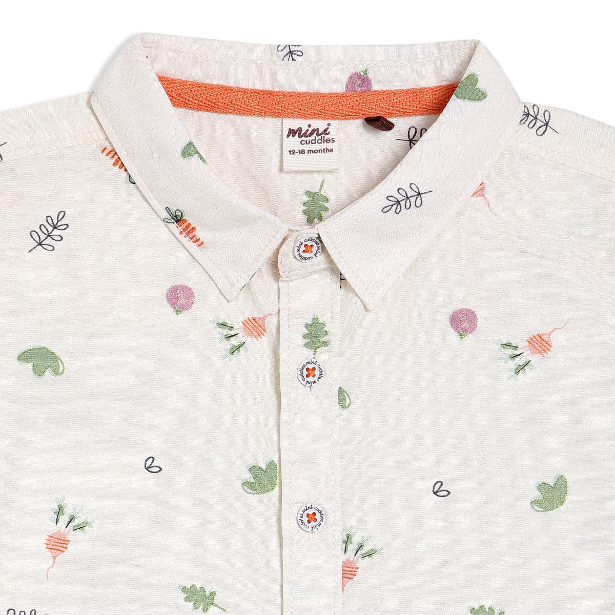 Boys Cream Collar Half Sleeve Shirt