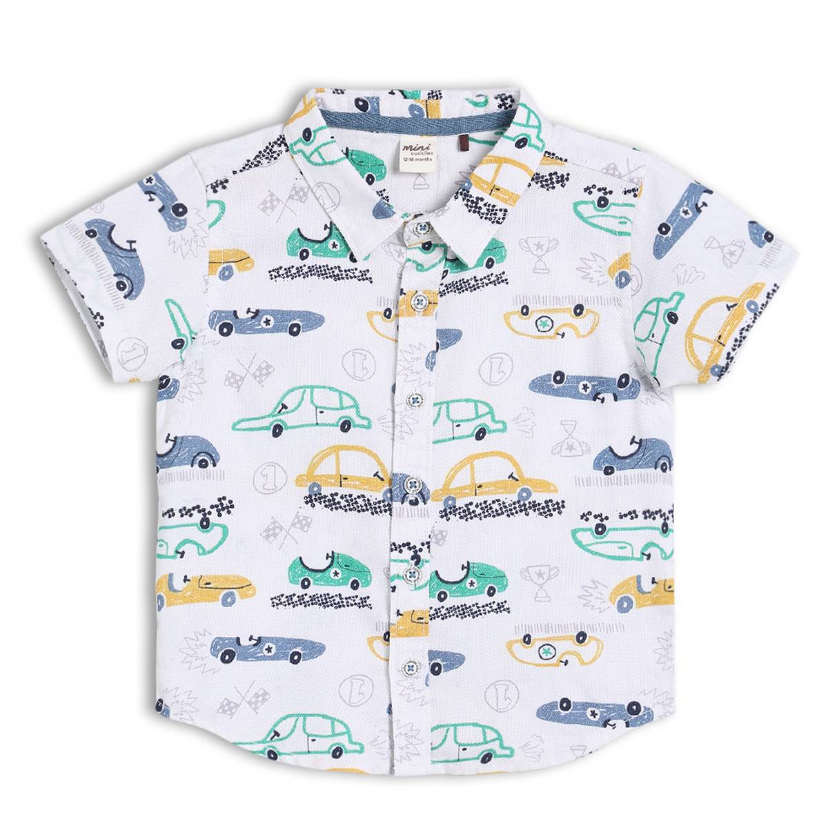 Boys White Collar Half Sleeve Shirt