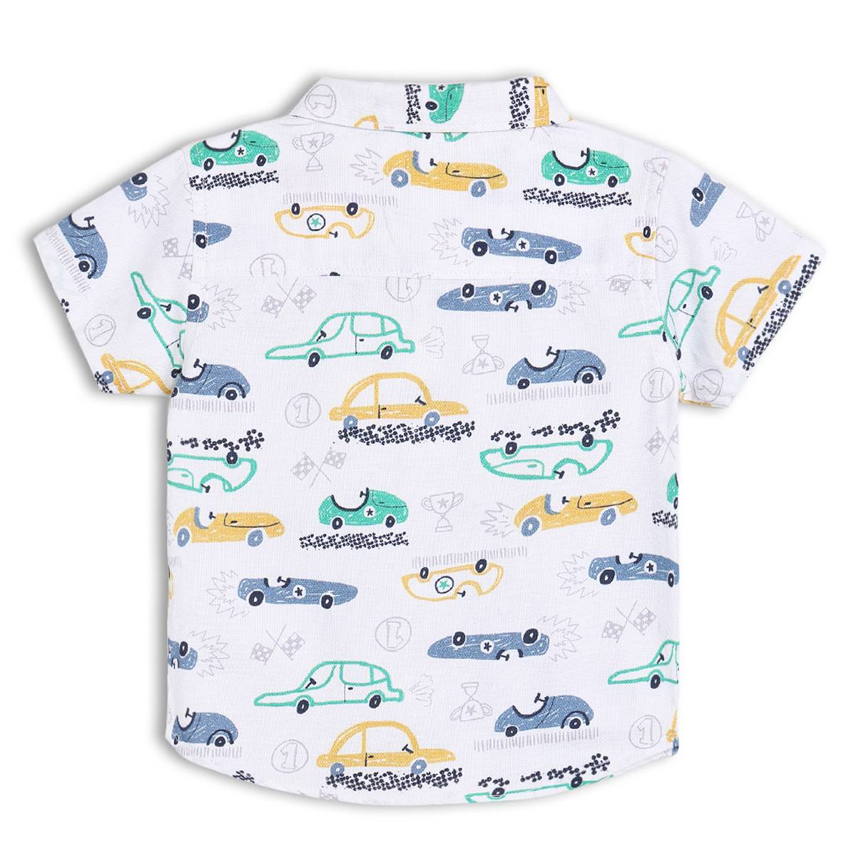 Boys White Collar Half Sleeve Shirt