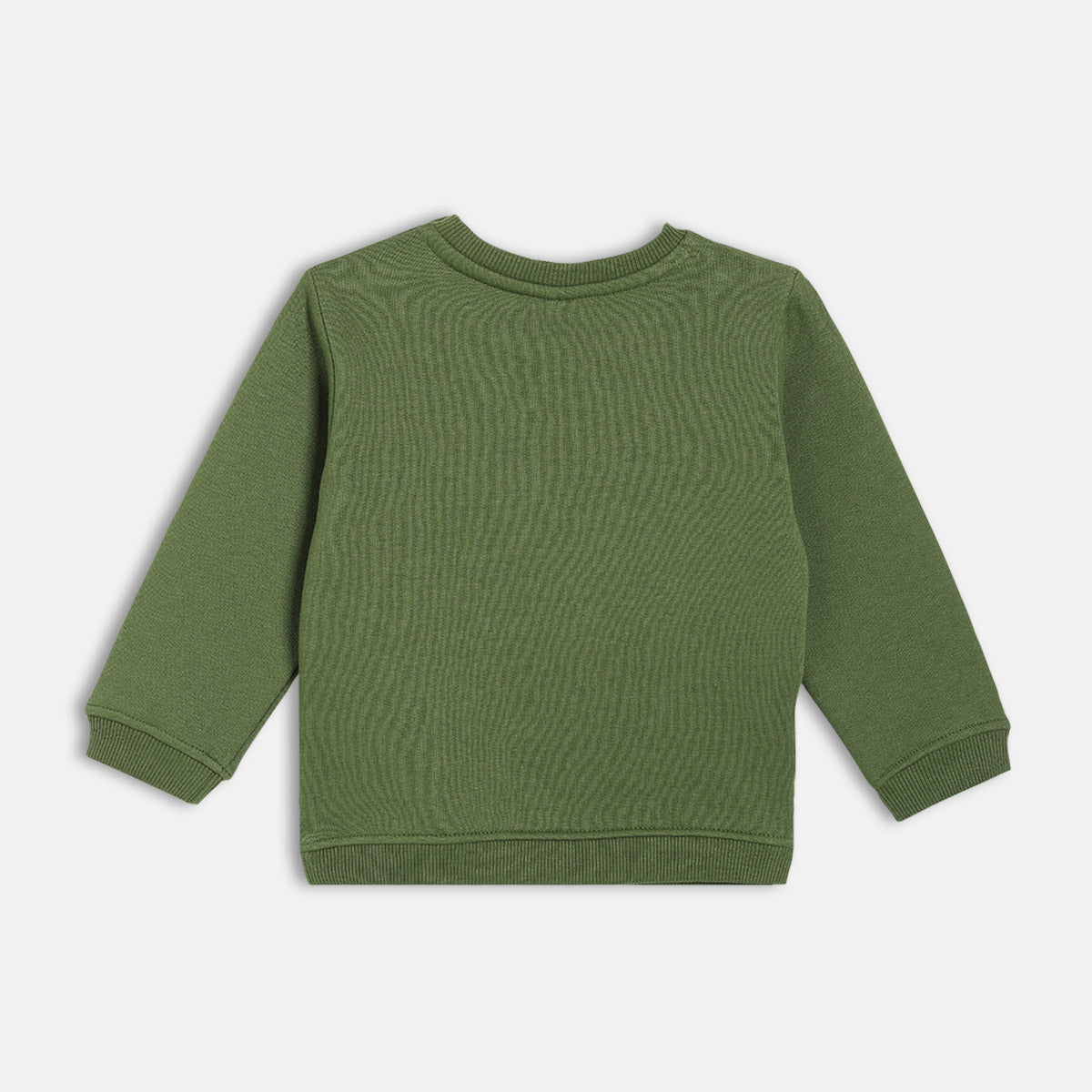 Boys Green Collared Checked Sweat Shirt