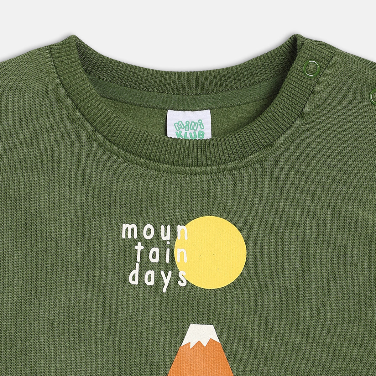 Boys Green Collared Checked Sweat Shirt
