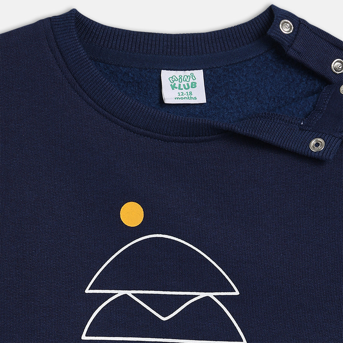 Boys Navy Round Neck Full Sleeve Sweat Shirt