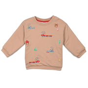 Brown Baby Boys Round Neck Full Sleeve Sweat Shirt