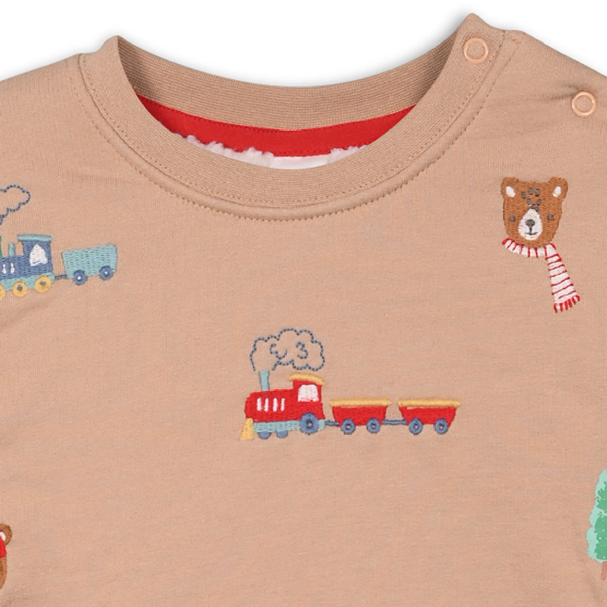 Brown Baby Boys Round Neck Full Sleeve Sweat Shirt