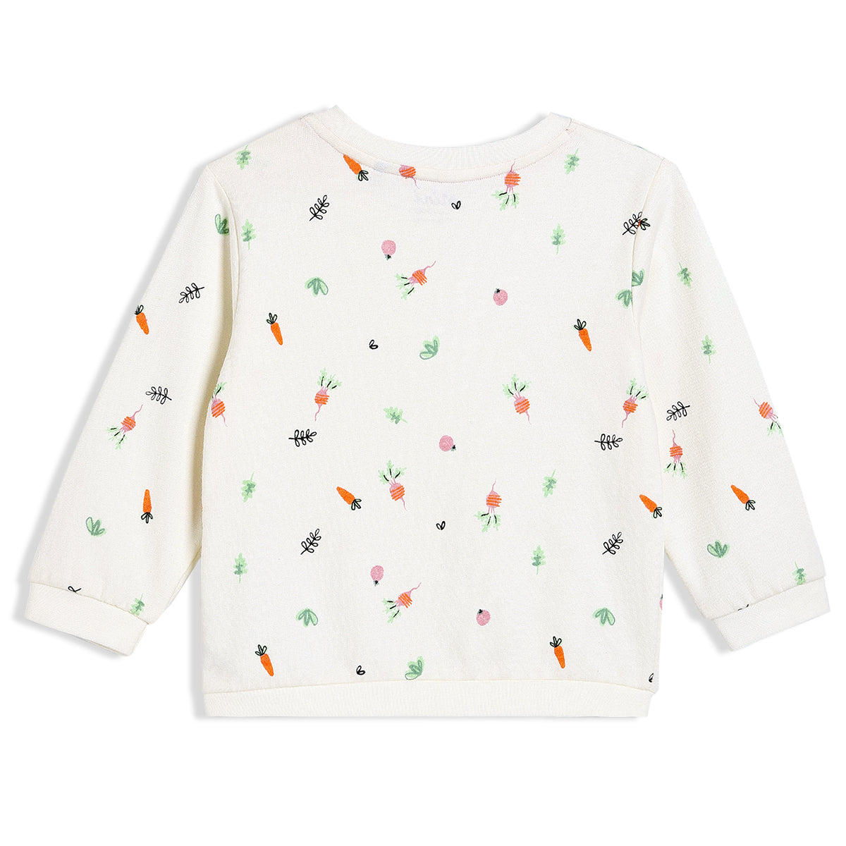 Boys White Round Neck Full Sleeve Sweat Shirt