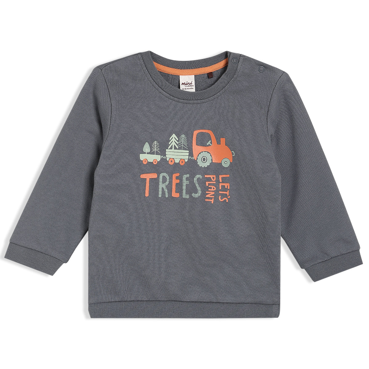 Boys Navy Blue Round Neck Full Sleeve Sweat Shirt
