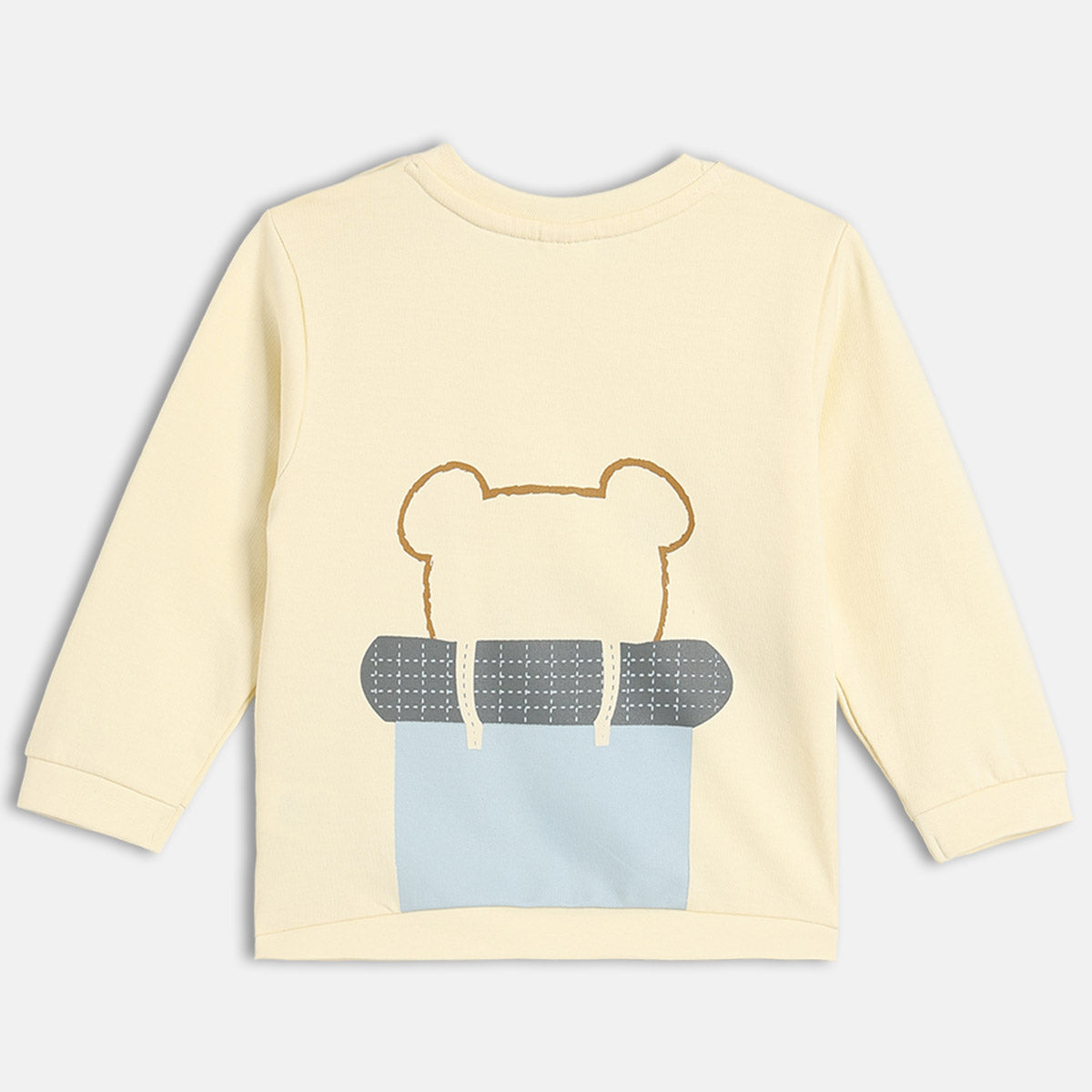 Boys White Round Neck Full Sleeve Sweat Shirt