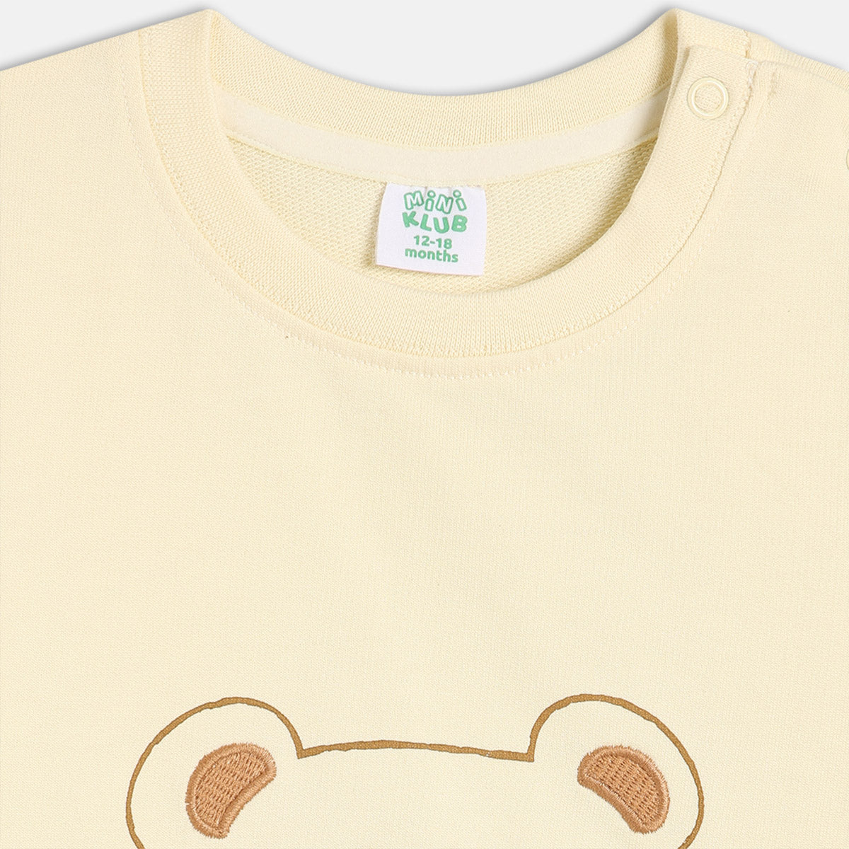 Boys White Round Neck Full Sleeve Sweat Shirt