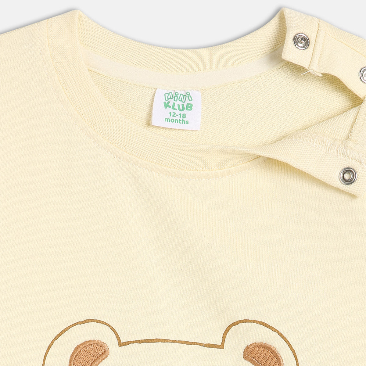 Boys White Round Neck Full Sleeve Sweat Shirt