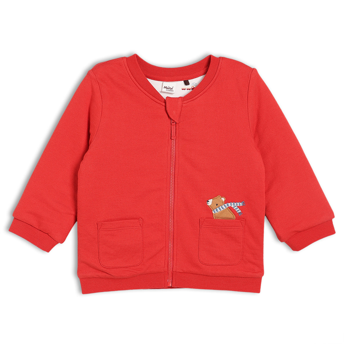 Red Baby Boys Round Neck Full Sleeve Sweat Shirt