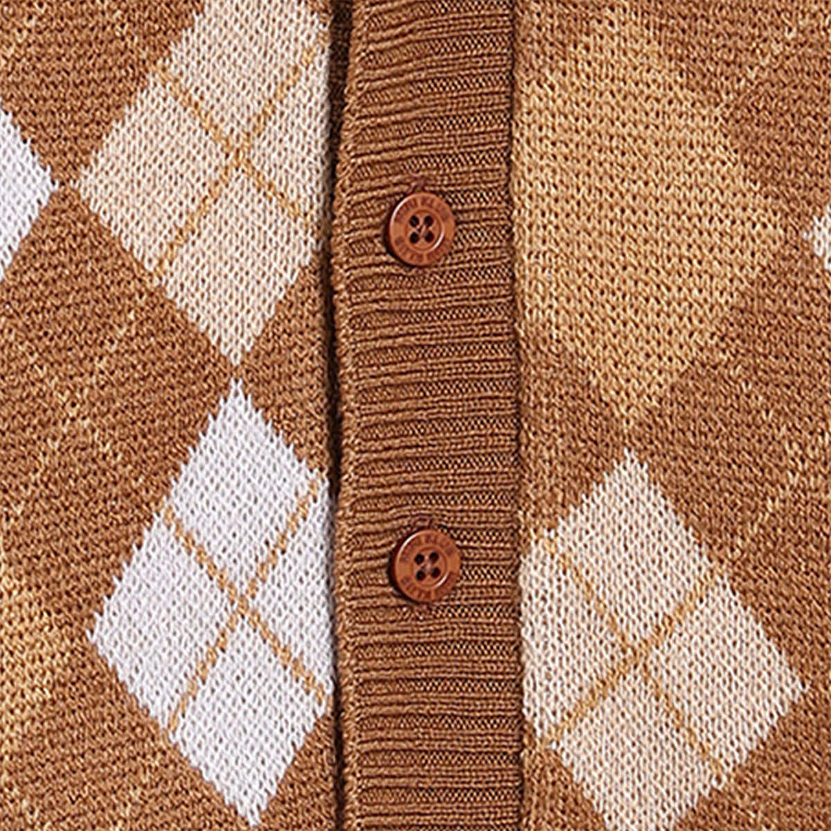 Boys Brown V-Neck Full Sleeve Sweater
