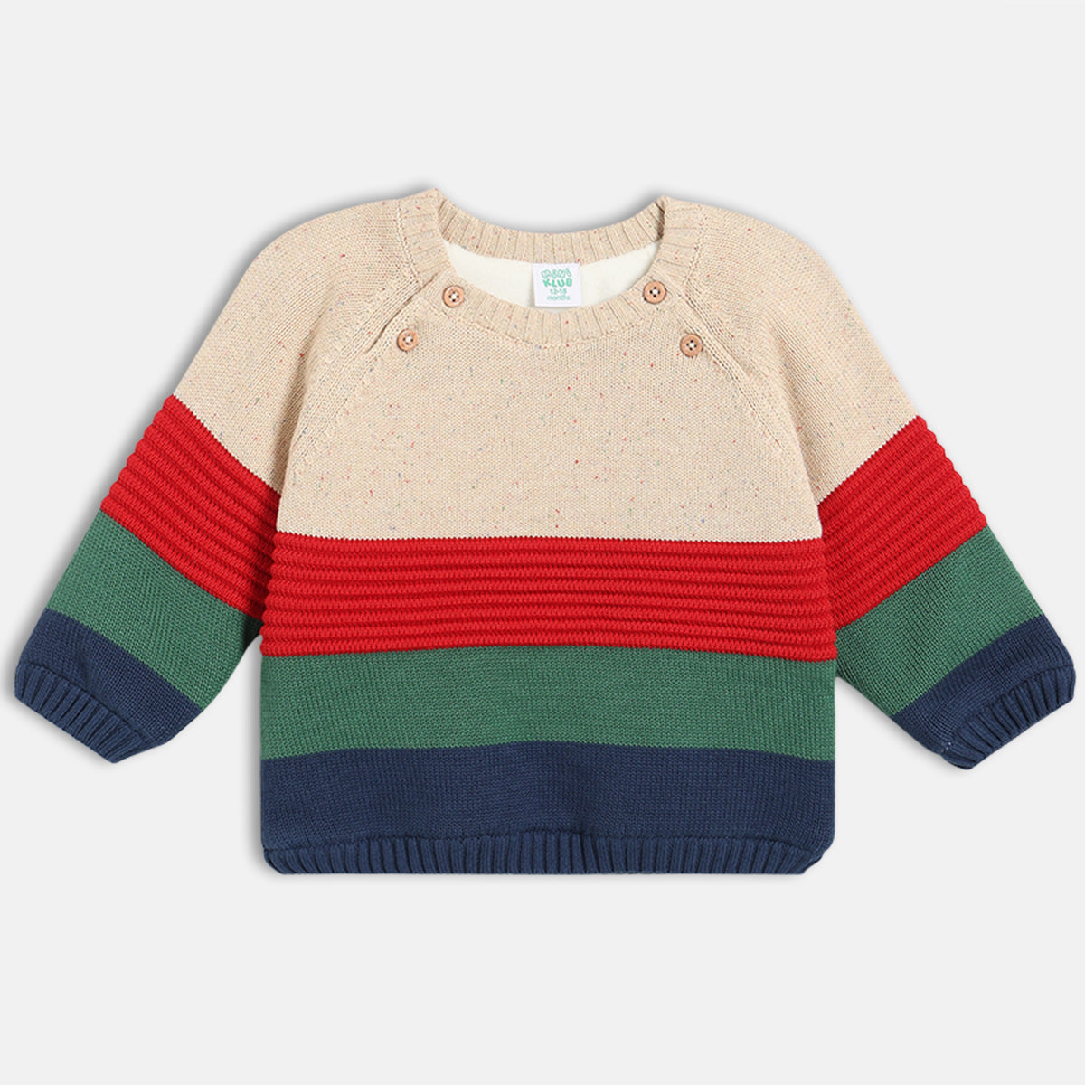Boys Round Neck Full Sleeve Sweater - Multi