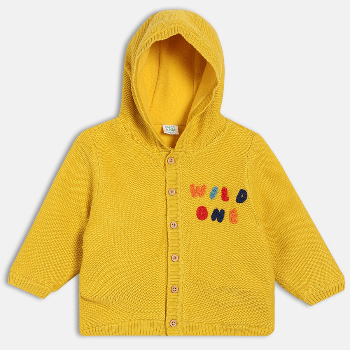 Boys Hooded Full Sleeve Sweater Yellow