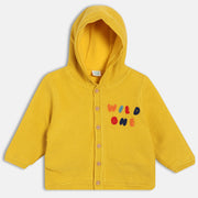 Boys Hooded Full Sleeve Sweater Yellow