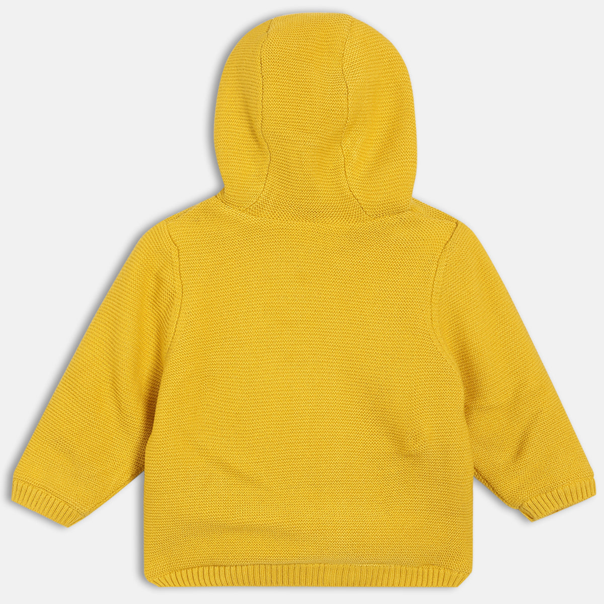 Boys Hooded Full Sleeve Sweater Yellow