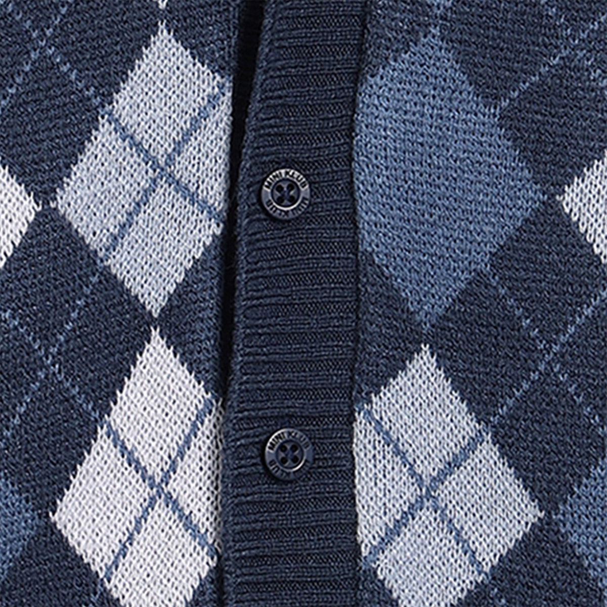 Boys Cotton Full Sleeve Checked Sweater - Blue