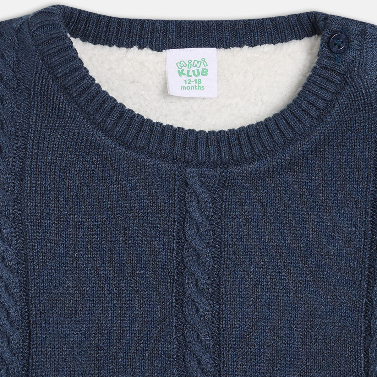 Boys Navy Round Neck Full Sleeve Sweater