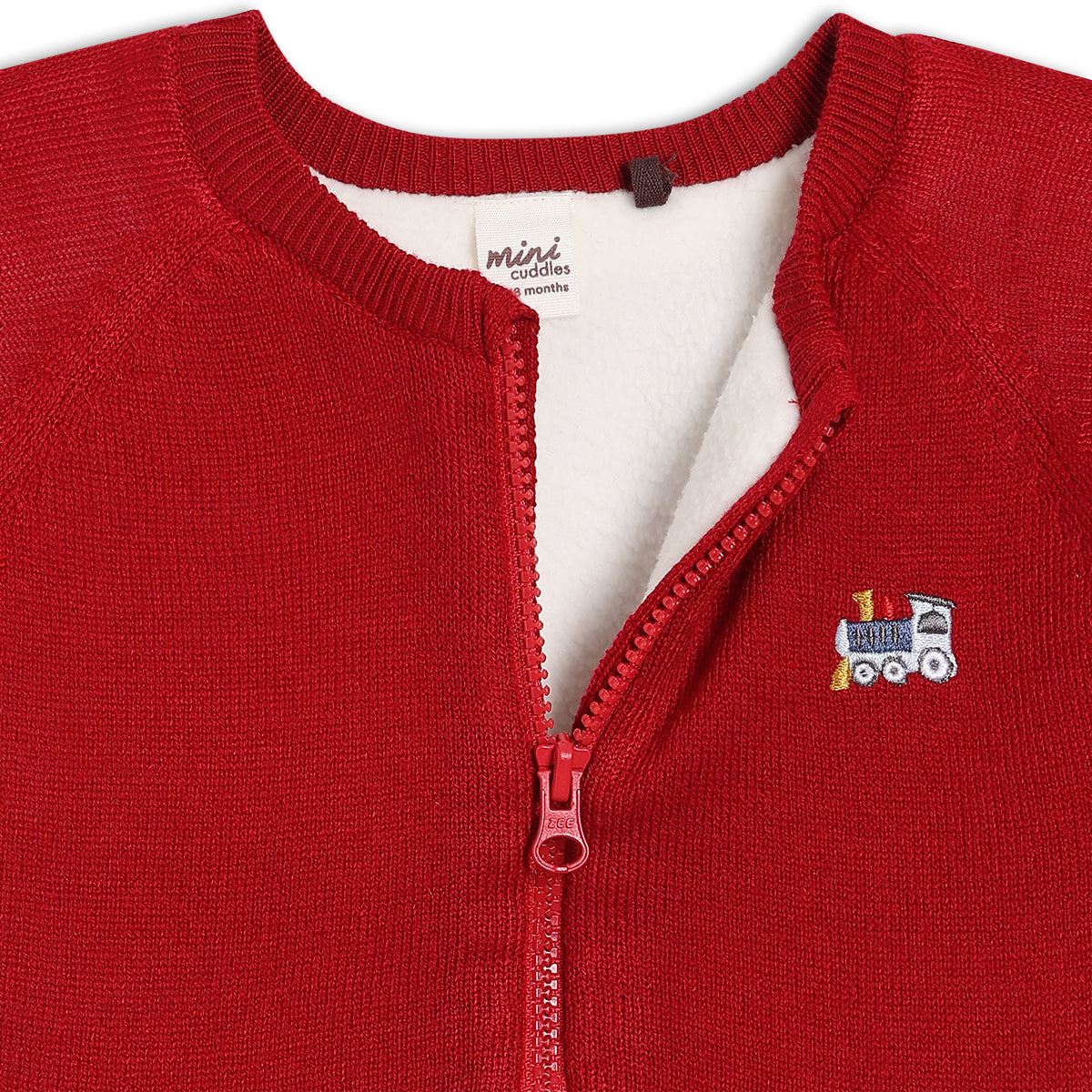 Boys Round Neck Full Sleeve Sweater - Red