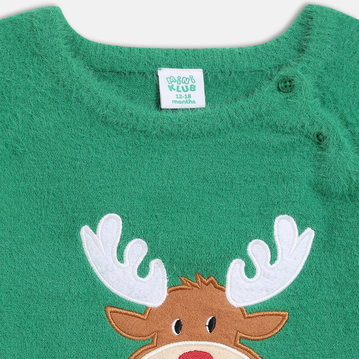 Boys Round Neck Full Sleeve Sweater - Green