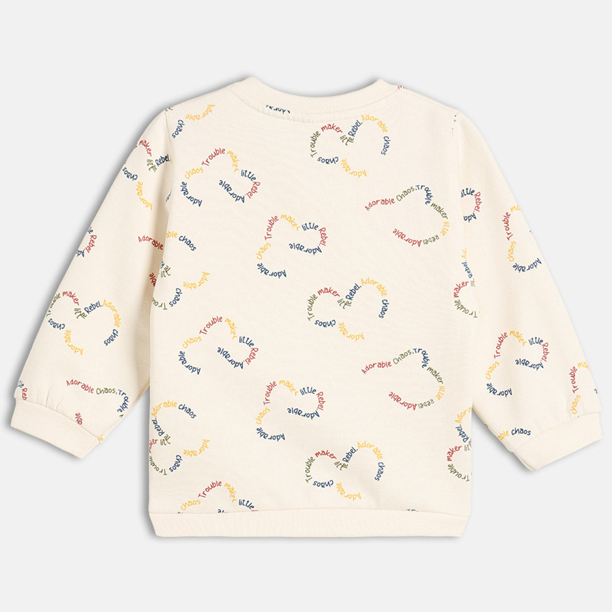 Boys Cotton Full Sleeve Text Printed Clothing Set - White