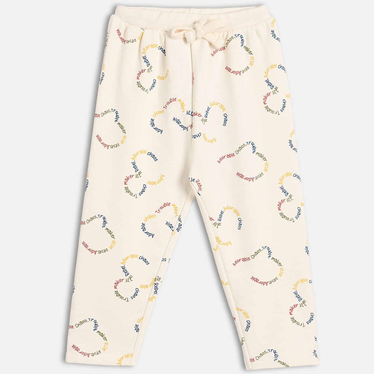 Boys Cotton Full Sleeve Text Printed Clothing Set - White