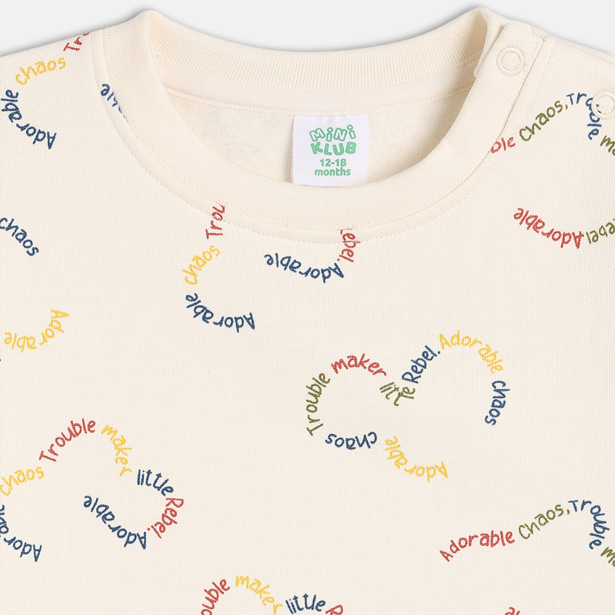Boys Cotton Full Sleeve Text Printed Clothing Set - White