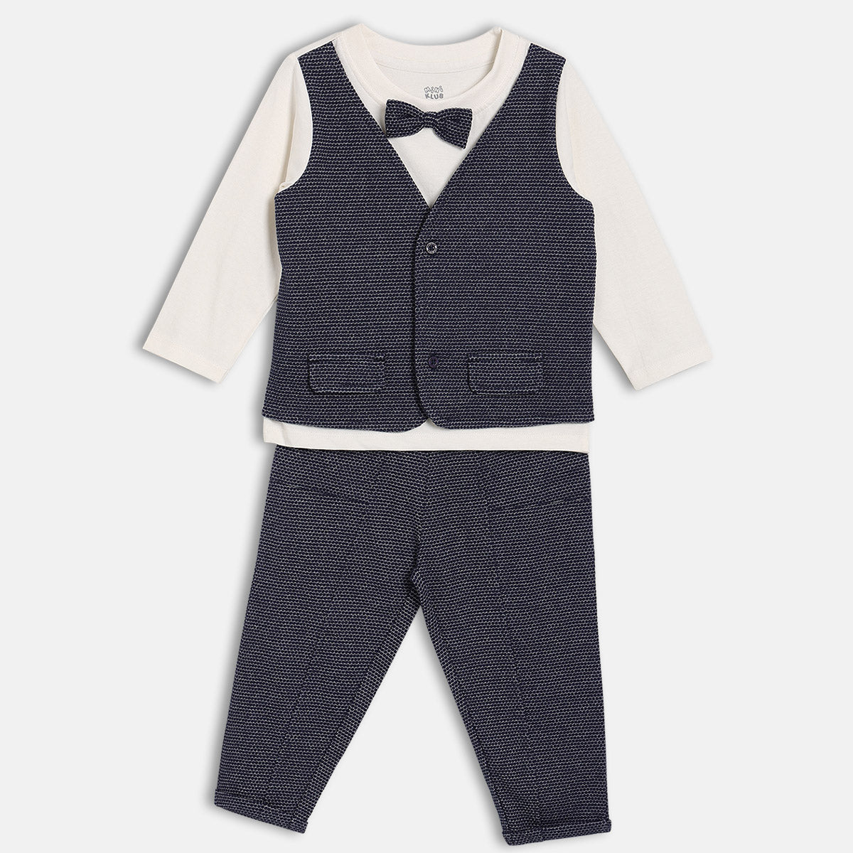 Boys Navy Round Neck Full Length Top And Bottom