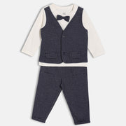 Boys Navy Round Neck Full Length Top And Bottom