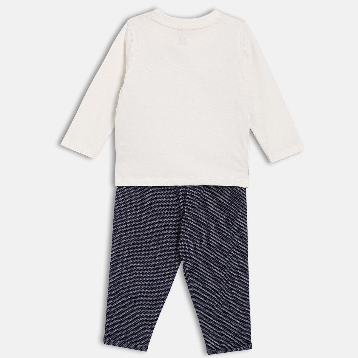 Boys Navy Round Neck Full Length Top And Bottom