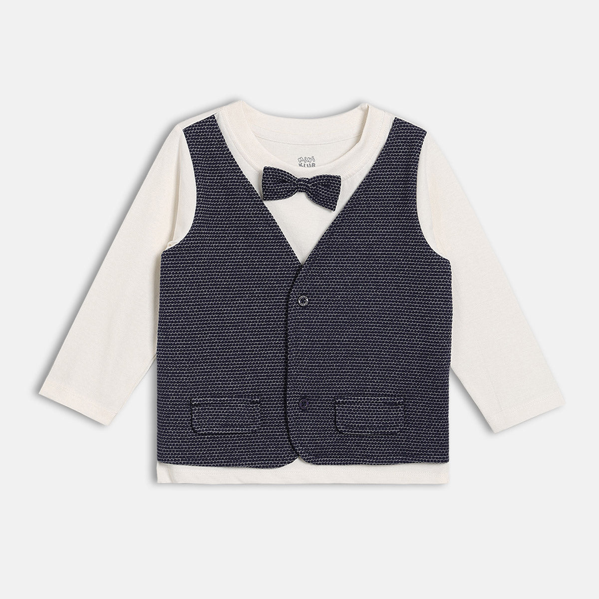 Boys Navy Round Neck Full Length Top And Bottom