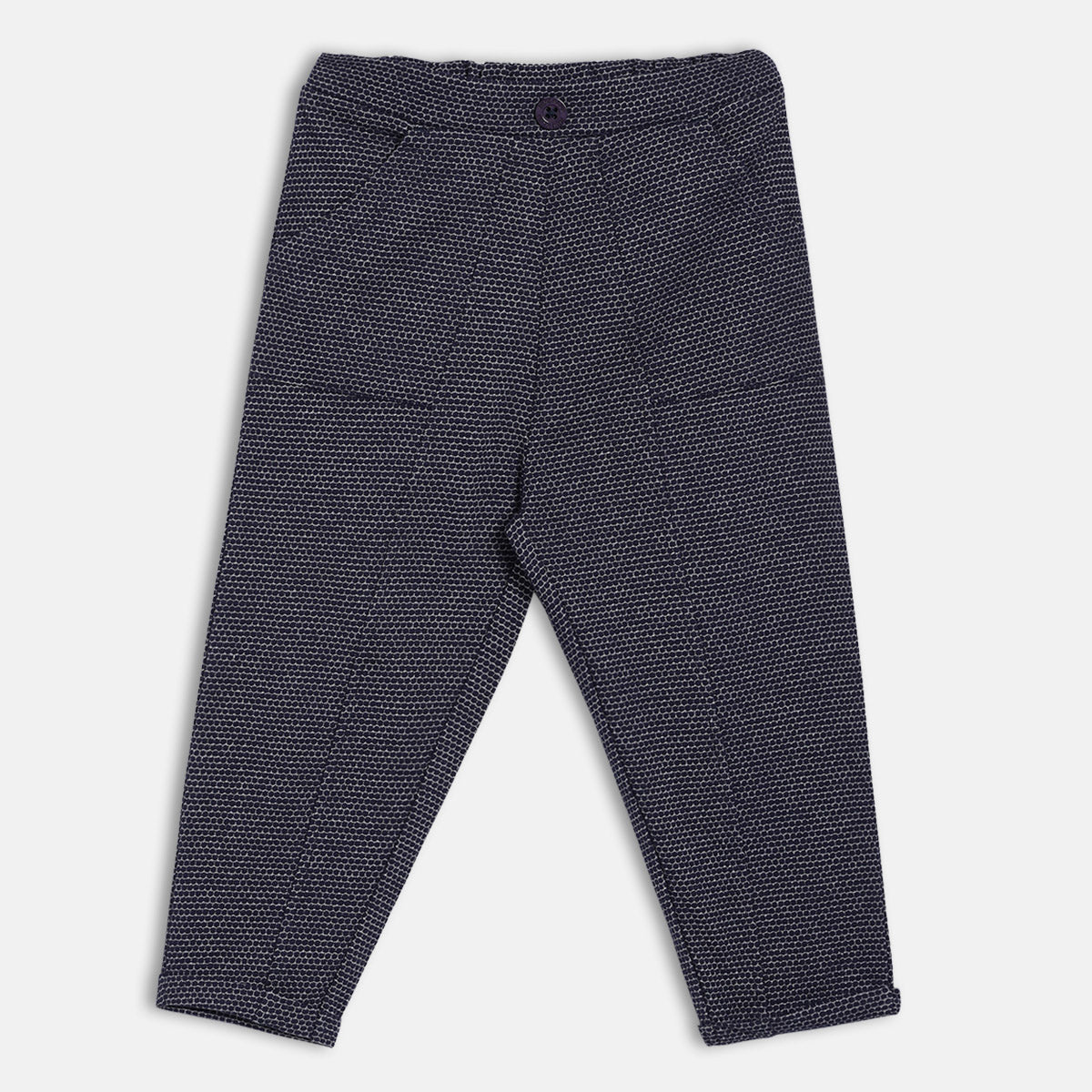 Boys Navy Round Neck Full Length Top And Bottom