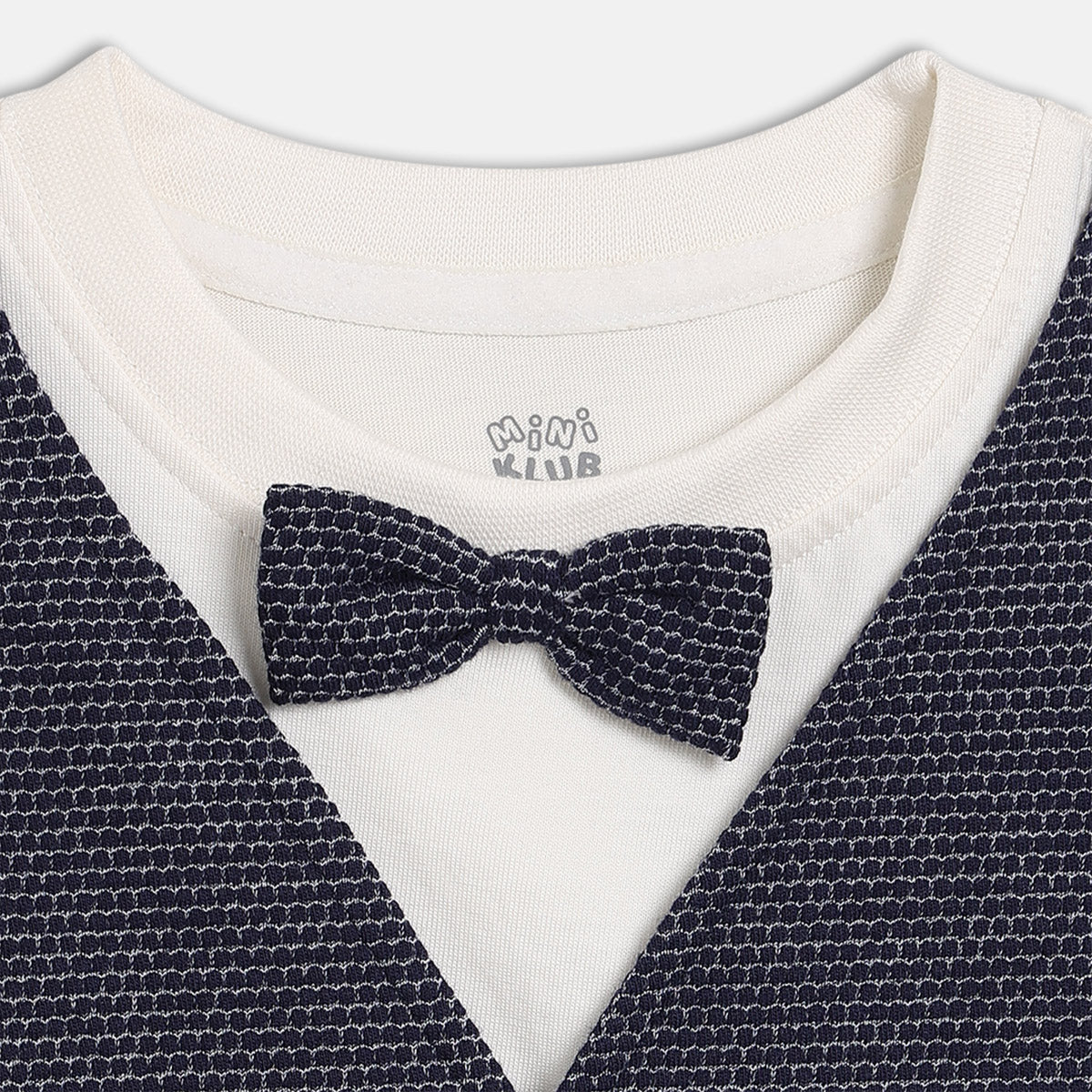 Boys Navy Round Neck Full Length Top And Bottom