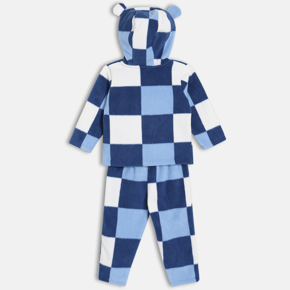 Boys Cotton Checks printed Top And Bottom - Blue