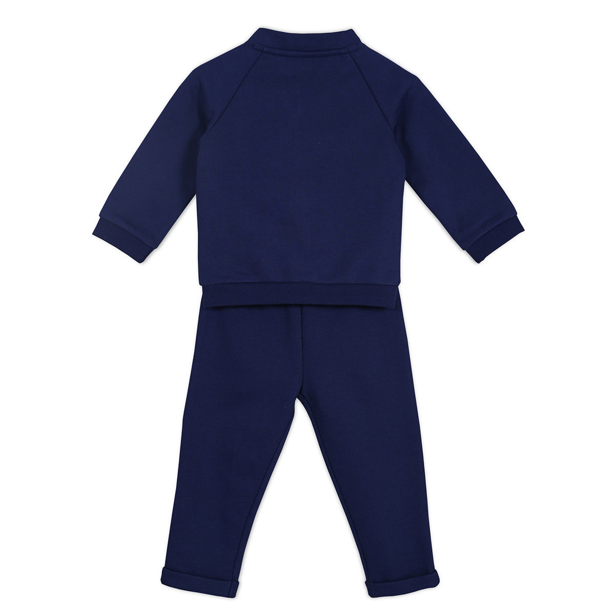 Navy Blue Baby Boys V-Neck Full Sleeve Top And Bottom
