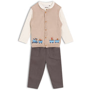 Boys 3 Piece Top And Bottom Set - Multi