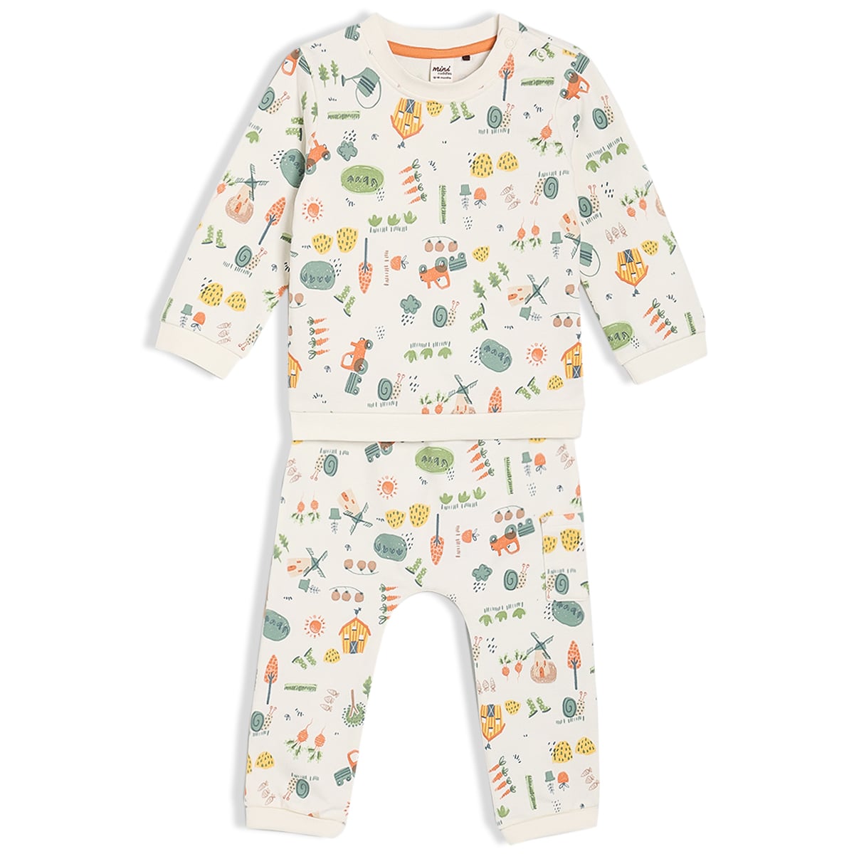 Baby Boys Romper & 2 Co-ord Sets Everyday Outfit Bundle - Beige, White & Green