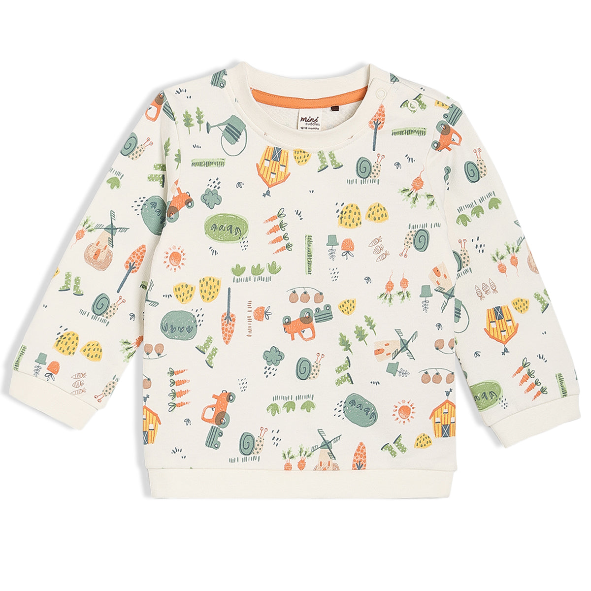 Boys White Round Neck Full Length Top And Bottom