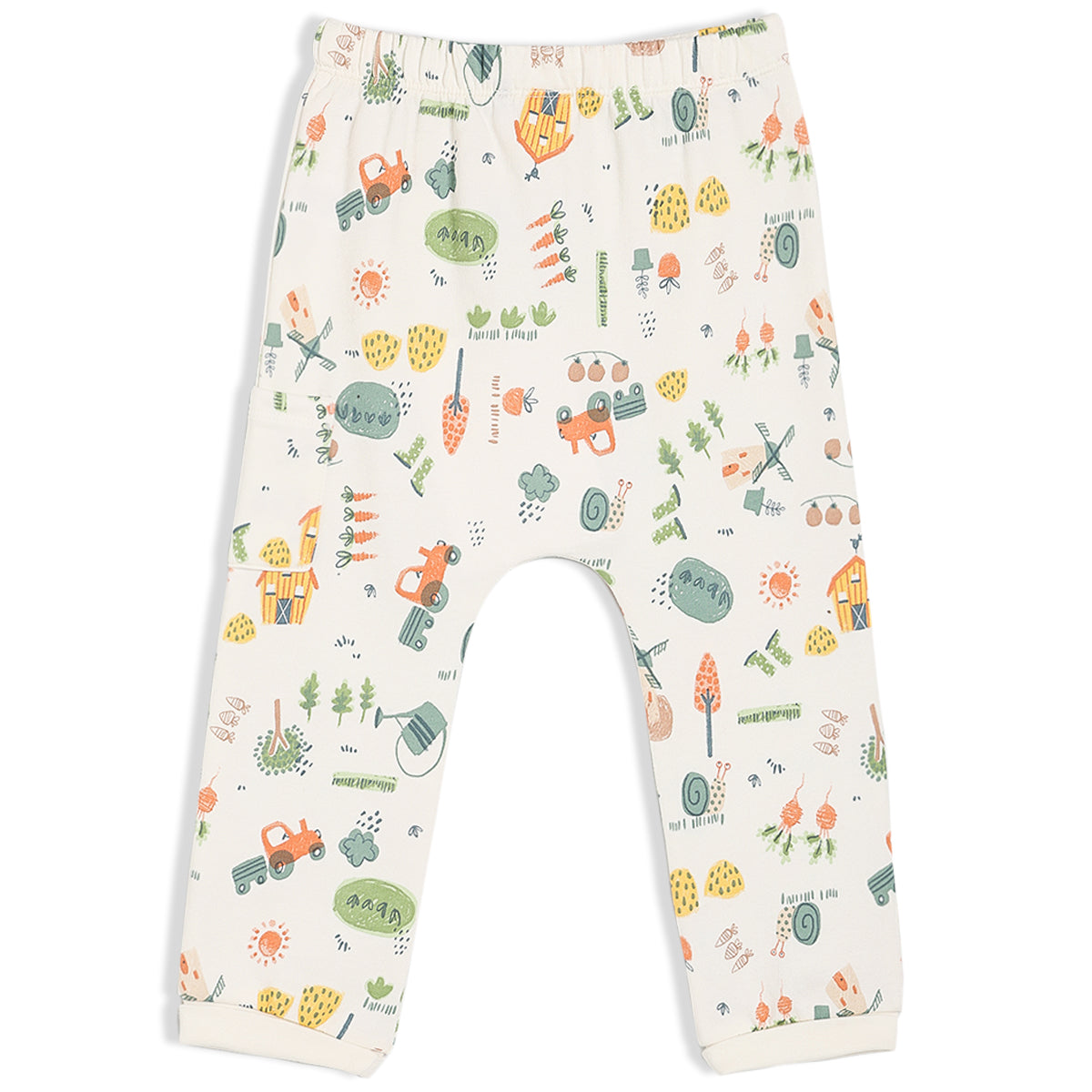Boys White Round Neck Full Length Top And Bottom